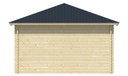 Blokhutprieel 44mm Marit Prijs exclusief dakbedekking - dient apart besteld te worden Dakleer: 36,5 m² / Shingles: 27 m² Afmeting: L400xB400xH303cm 