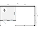 Blokhut - Tuinhuis 40mm Ragna met overkapping Prijs exclusief dakbedekking - dient apart besteld te worden Dakleer: 46,5 m² / Shingles: 39 m² / Aqua: 60 STK / Profiel: zie tab Afmeting: L720xB420xH262cm 