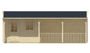 Blokhut - Tuinhuis 40mm Ragna met overkapping Prijs exclusief dakbedekking - dient apart besteld te worden Dakleer: 46,5 m² / Shingles: 39 m² / Aqua: 60 STK / Profiel: zie tab Afmeting: L720xB420xH262cm 
