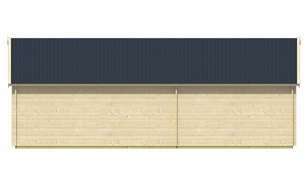 Blokhut - Tuinhuis - Home Office 70mm Big Ben met overkapping Prijs exclusief dakbedekking, ramen en deuren  Shingles: 57 m² Afmeting: L930xB400xH351cm Ramen en deuren naar keuze bij te bestellen