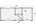 Blokhut - Tuinhuis - Home Office 70mm Ava incl. 27mm vloer/dak Prijs exclusief dakbedekking, ramen en deuren Dakleer: 46,5 m² / Shingles: 39 m² / Aqua: 44 STK / Profiel: zie tab Afmeting: L844xB347xH270cm Ramen en deuren naar keuze bij te bestellen