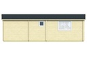 Blokhut - Tuinhuis - Home Office 70mm Ava incl. 27mm vloer/dak Prijs exclusief dakbedekking, ramen en deuren Dakleer: 46,5 m² / Shingles: 39 m² / Aqua: 44 STK / Profiel: zie tab Afmeting: L844xB347xH270cm Ramen en deuren naar keuze bij te bestellen