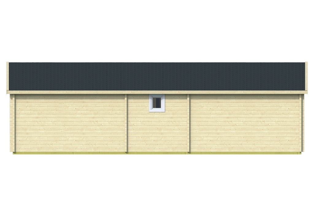 Blokhut - Tuinhuis - Home Office 70mm Skerries incl. 27mm vloer/dak Prijs exclusief dakbedekking, ramen en deuren Shingles: 96 m² Afmeting: L1050xB700xH317cm Ramen en deuren naar keuze bij te bestellen