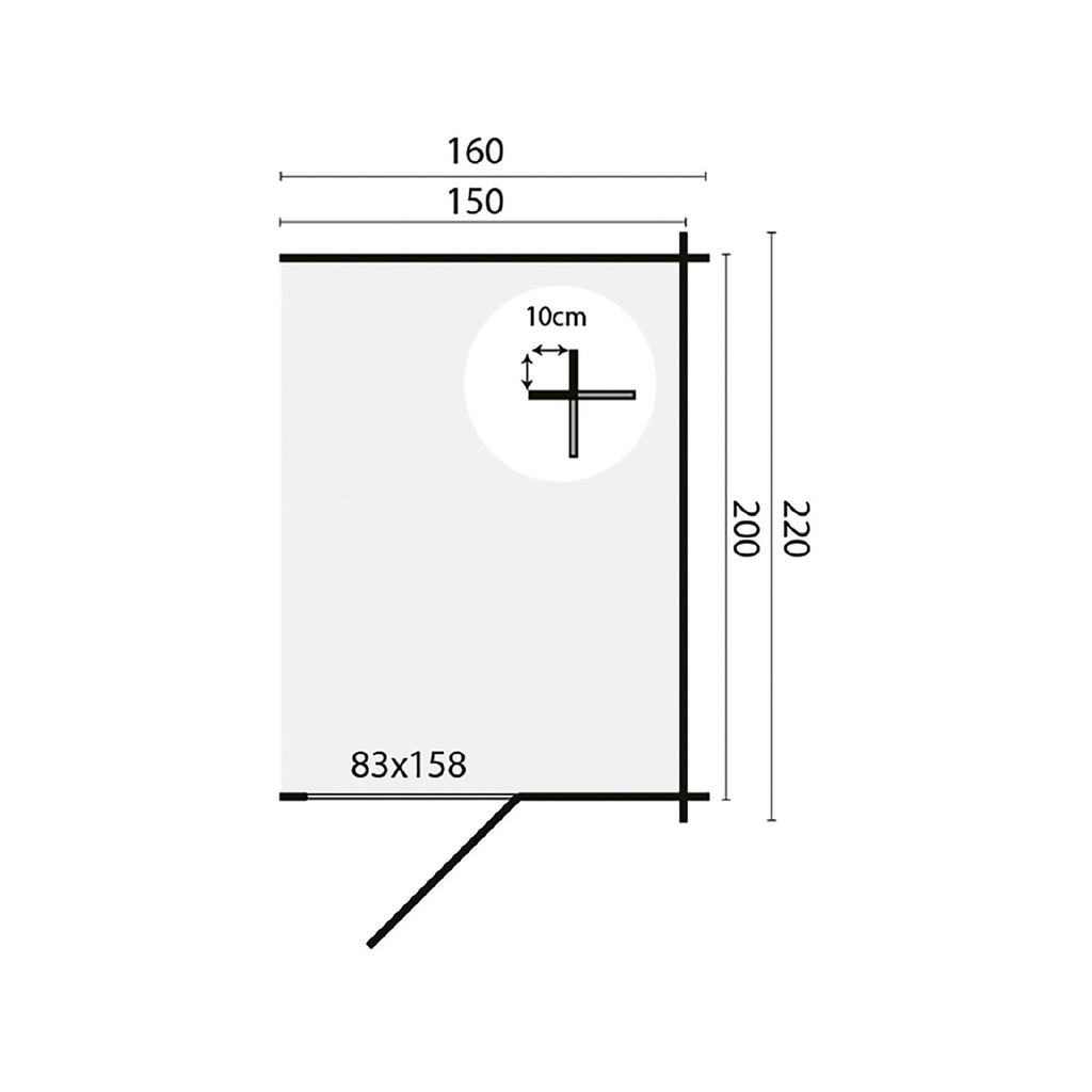 Blokhut - Tuinhuis 28mm Aanbouw Prijs exclusief dakbedekking - dient apart besteld te worden Dakleer: 10 m² / Shingles: 6 m² / Aqua: 10 STK / Profiel: zie tab Afmeting: L220xB160xH185cm 