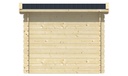 Blokhut - Tuinhuis 28mm Aanbouw Prijs exclusief dakbedekking - dient apart besteld te worden Dakleer: 10 m² / Shingles: 6 m² / Aqua: 10 STK / Profiel: zie tab Afmeting: L220xB160xH185cm 