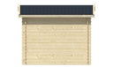 Blokhut - Tuinhuis 19mm Valery Prijs exclusief dakbedekking - dient apart besteld te worden Dakleer: 16,5 m² / Shingles: 9 m² / Aqua: 16 STK / Profiel: zie tab Afmeting: L245xB245xH216cm 