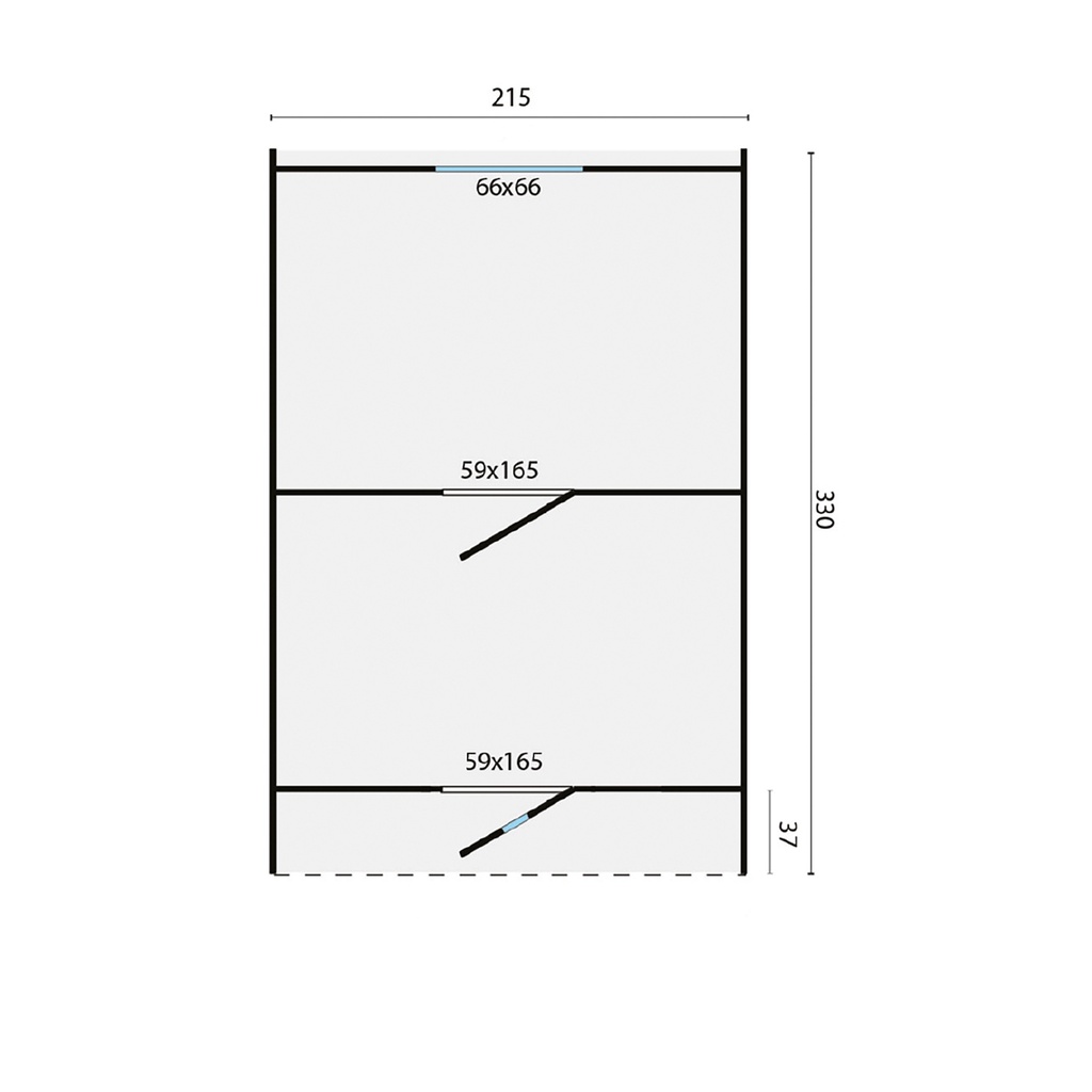 Campingbarrel 42mm 330x220cm / Home office Incl. dubbel glas + shingels  Afmeting: L330xB210xH210cm 