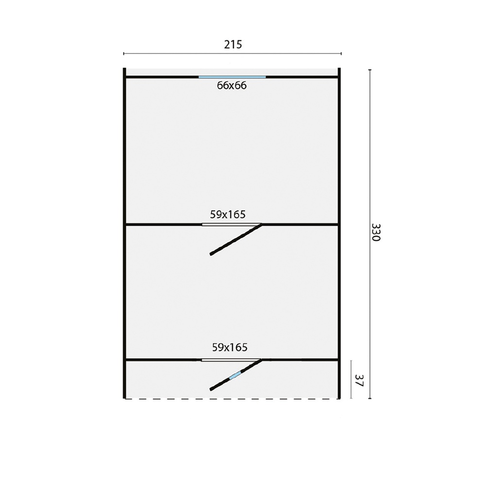 Campingbarrel 42mm 330x220cm / Home office Incl. dubbel glas + shingels  Afmeting: L330xB210xH210cm 