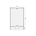 Blokhut 28mm Camping POD 400 / Home office Incl. dubbel glas + shingels  Afmeting: L400xB240xH230cm 