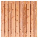 Tuinscherm Red Class Wood (19+2) 21-pl. Casablanca 180x180cm Planken: 1.6x14.0cm / 19 stuks 2 tussenplanken van 1.6x14.0cm, rvs geschroefd  
