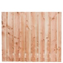 Tuinscherm lariks 21 planks (19+2) Zwarte Woud 130x180cm Planken: 1.6x14.0cm / 19 stuks 2 tussenplanken van 1.6x14.0cm, rvs geschroefd  