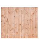 Tuinscherm lariks 23 planks (21+2) Harz 150x180cm Planken: 1.6x14.0cm / 21 stuks 2 tussenplanken van 1.6x14.0cm, rvs geschroefd  