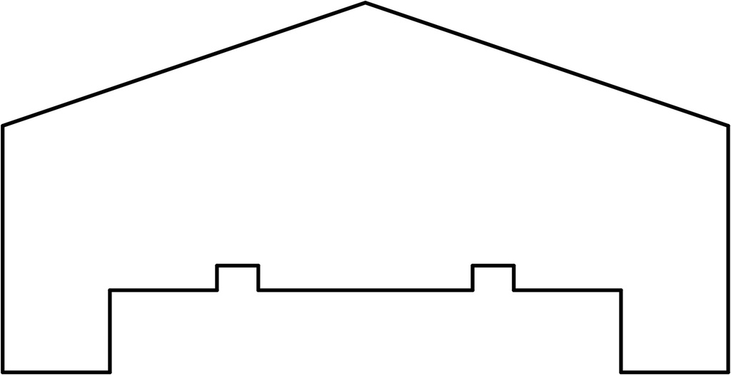 Afdeklatten zwart gespoten Piramide 180 cm (3 planks tussenruimte)    