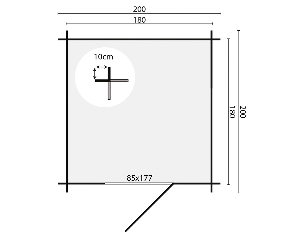 Blokhut - Tuinhuis 28mm Richard Prijs exclusief dakbedekking - dient apart besteld te worden Dakleer: 10 m² / Shingles: 9 m² / Aqua: 12 STK / Profiel: zie tab Afmeting: L200xB200xH222cm 