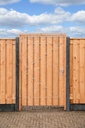 *Tuindeur Red Class Wood Privacy + rvs inbouwslotset 195x90cm plank: 1.6x14.0cm / 9 stuks + 1.4x9.0cm / 2 stuks Luxe rvs inbouwslotset  