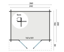 Blokhut - Tuinhuis 28mm Robert Prijs exclusief dakbedekking - dient apart besteld te worden Dakleer: 10 m² / Shingles: 9 m² / Aqua: 12 STK / Profiel: zie tab Afmeting: L200xB260xH223cm 
