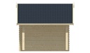 Blokhut - Tuinhuis 28mm Lars Prijs exclusief dakbedekking - dient apart besteld te worden Dakleer: 20 m² / Shingles: 15 m² / Aqua: 20 STK / Profiel: zie tab Afmeting: L260xB300xH247cm 
