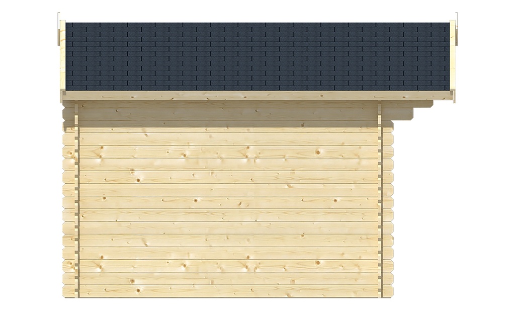 Blokhut - Tuinhuis 28mm Bo Prijs exclusief dakbedekking - dient apart besteld te worden Dakleer: 20 m² / Shingles: 18 m² / Aqua: 20 STK / Profiel: zie tab Afmeting: L300xB300xH247cm 