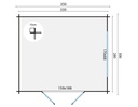 Blokhut - Tuinhuis 28mm Skov Prijs exclusief dakbedekking - dient apart besteld te worden Dakleer: 26,5 m² / Shingles: 18 m² / Aqua: 24 STK / Profiel: zie tab Afmeting: L300xB350xH270cm 