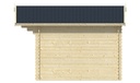 Blokhut - Tuinhuis 28mm Mika Prijs exclusief dakbedekking - dient apart besteld te worden Dakleer: 26,5 m² / Shingles: 18 m² / Aqua: 20 STK / Profiel: zie tab Afmeting: L300xB380xH247cm 