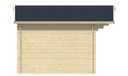 Blokhut - Tuinhuis 28mm Mika Prijs exclusief dakbedekking - dient apart besteld te worden Dakleer: 26,5 m² / Shingles: 18 m² / Aqua: 20 STK / Profiel: zie tab Afmeting: L300xB380xH247cm 