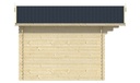 Blokhut - Tuinhuis 28mm Mika Prijs exclusief dakbedekking - dient apart besteld te worden Dakleer: 26,5 m² / Shingles: 18 m² / Aqua: 20 STK / Profiel: zie tab Afmeting: L300xB380xH247cm 