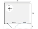 Blokhut - Tuinhuis 28mm Ingmar Prijs exclusief dakbedekking - dient apart besteld te worden Dakleer: 26,5 m² / Shingles: 18 m² / Aqua: 20 STK / Profiel: zie tab Afmeting: L300xB380xH253cm 
