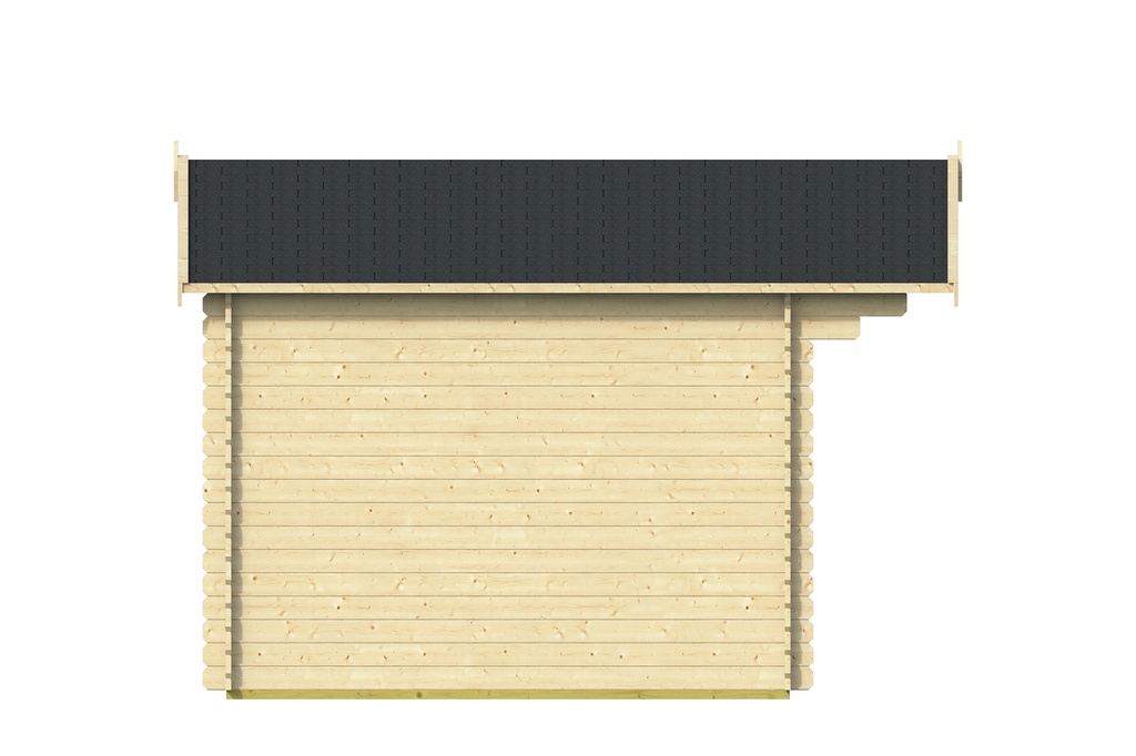 Blokhut - Tuinhuis 28mm Ingmar Prijs exclusief dakbedekking - dient apart besteld te worden Dakleer: 26,5 m² / Shingles: 18 m² / Aqua: 20 STK / Profiel: zie tab Afmeting: L300xB380xH253cm 