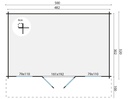 Blokhut - Tuinhuis 28mm Skyler Prijs exclusief dakbedekking - dient apart besteld te worden Dakleer: 30 m² / Shingles: 24 m² / Aqua: 36 STK / Profiel: zie tab Afmeting: L320xB500xH281cm 
