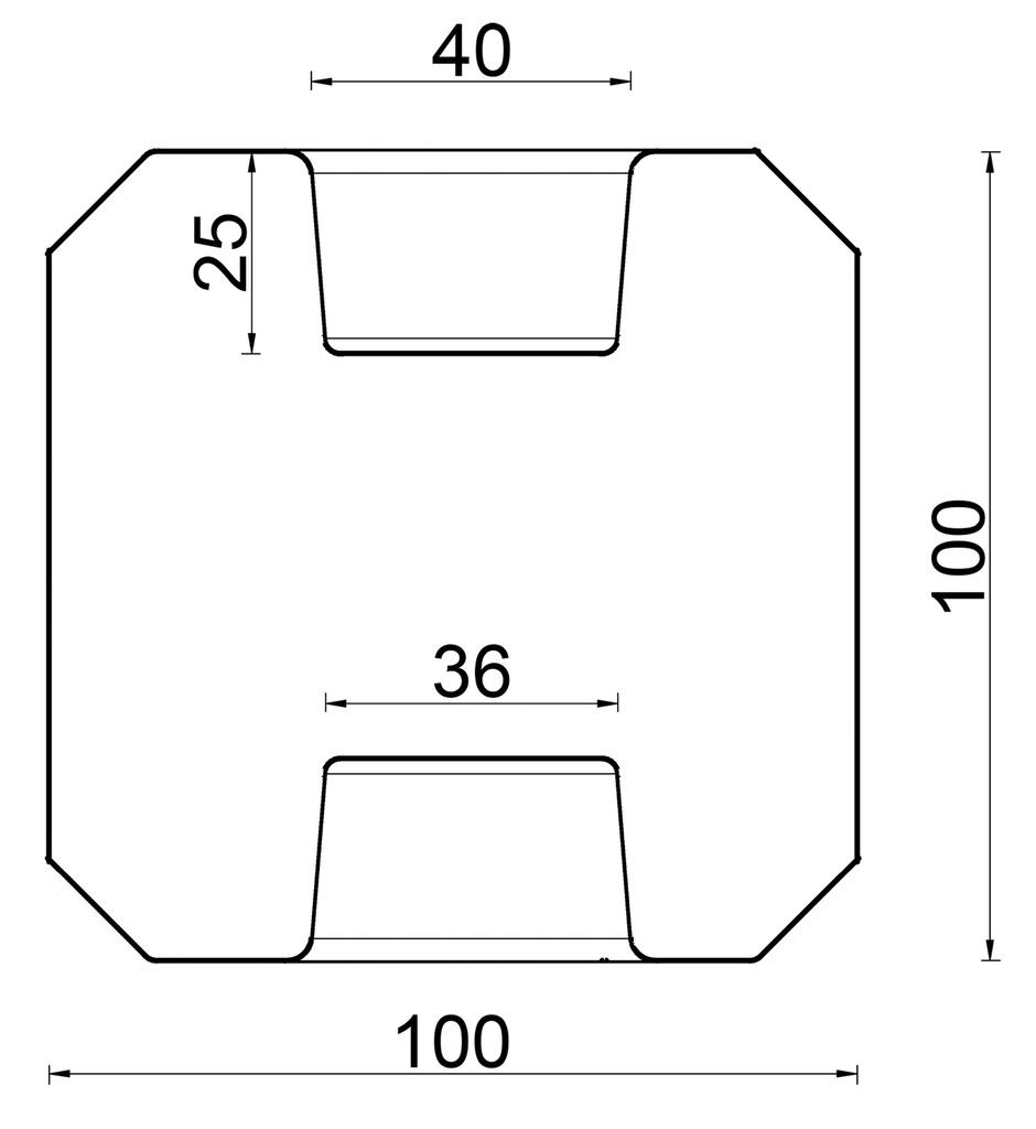 Berton©-E-sleufpaal 10x10 wit/grijs 10x10x250cm Vecht-serie   