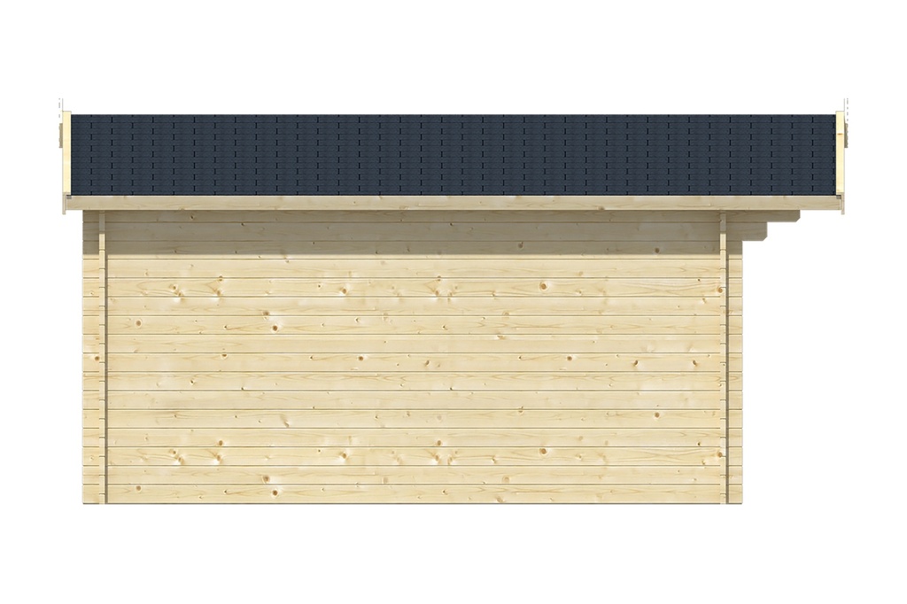 Blokhut - Tuinhuis 34mm Lulea / Pamplona Prijs exclusief dakbedekking - dient apart besteld te worden Dakleer: 26,5 m² / Shingles: 18 m² / Aqua: 26 STK / Profiel: zie tab Afmeting: L400xB300xH236cm 