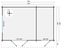 Blokhut - Tuinhuis 34mm Lukas / Fraga Prijs exclusief dakbedekking - dient apart besteld te worden Dakleer: 30 m² / Shingles: 21 m² / Aqua: 30 STK / Profiel: zie tab Afmeting: L300xB450xH236cm 