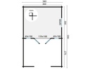 Blokhut - Tuinhuis - Home Office 44mm Sanstrov Prijs exclusief dakbedekking - dient apart besteld te worden Dakleer: 36,5 m² / Shingles: 30 m² / Aqua: 32 STK / Profiel: zie tab Afmeting: L320xB380xH270cm 