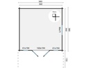 Blokhut - Tuinhuis - Home Office 44mm Sören Prijs exclusief dakbedekking - dient apart besteld te worden Dakleer: 32,5 m² / Shingles: 27 m² / Aqua: 28 STK / Profiel: zie tab Afmeting: L380xB380xH277cm 