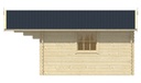 Blokhut - Tuinhuis - Home Office 44mm Sören Prijs exclusief dakbedekking - dient apart besteld te worden Dakleer: 32,5 m² / Shingles: 27 m² / Aqua: 28 STK / Profiel: zie tab Afmeting: L380xB380xH277cm 