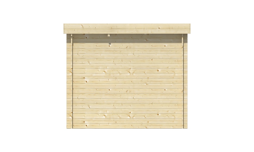 Blokhut - Tuinhuis 28mm Brenda met overkapping Prijs exclusief dakbedekking - dient apart besteld te worden Dakleer: 20 m² / Easy-roofing: 25 m² / EPDM: Set 40.9991/10 Afmeting: L275xB525xH234cm 