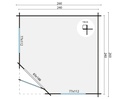 Blokhut - Tuinhuis 28mm Daniel Prijs exclusief dakbedekking - dient apart besteld te worden Dakleer: 20 m² / Shingles: 15 m² Afmeting: L260xB260xH298cm 