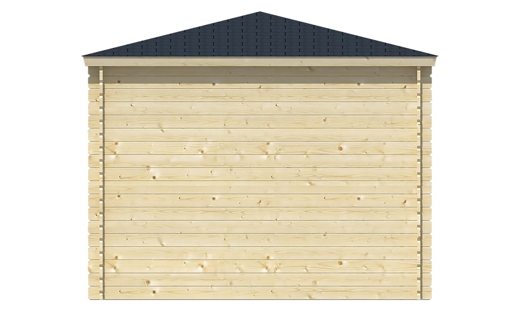 Blokhut - Tuinhuis 28mm Asmund Prijs exclusief dakbedekking - dient apart besteld te worden Dakleer: 30 m² / Shingles: 18 m² Afmeting: L300xB300xH250cm 