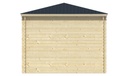 Blokhut - Tuinhuis 28mm Asmund Prijs exclusief dakbedekking - dient apart besteld te worden Dakleer: 30 m² / Shingles: 18 m² Afmeting: L300xB300xH250cm 