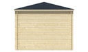 Blokhut - Tuinhuis 28mm Asmund Prijs exclusief dakbedekking - dient apart besteld te worden Dakleer: 30 m² / Shingles: 18 m² Afmeting: L300xB300xH250cm 