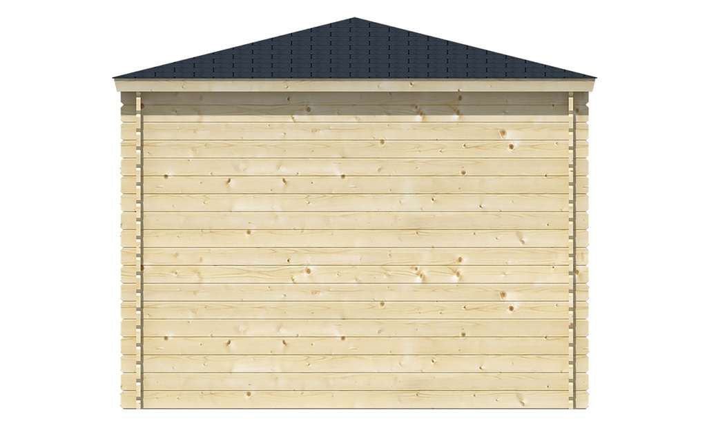 Blokhut - Tuinhuis 40mm Emma Prijs exclusief dakbedekking - dient apart besteld te worden Dakleer: 26,5 m² / Shingles: 18 m² Afmeting: L300xB300xH250cm 