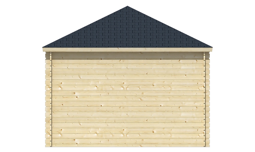 Blokhut - Tuinhuis 28mm Dagmar Prijs exclusief dakbedekking - dient apart besteld te worden Dakleer: 30 m² / Shingles: 24 m² Afmeting: L350xB350xH298cm 