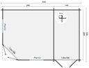 Blokhut - Tuinhuis 28mm Sigrid met aanbouw Prijs exclusief dakbedekking - dient apart besteld te worden Dakleer: 36,5 m² / Shingles: 27 m² Afmeting: L300xB440xH298cm 