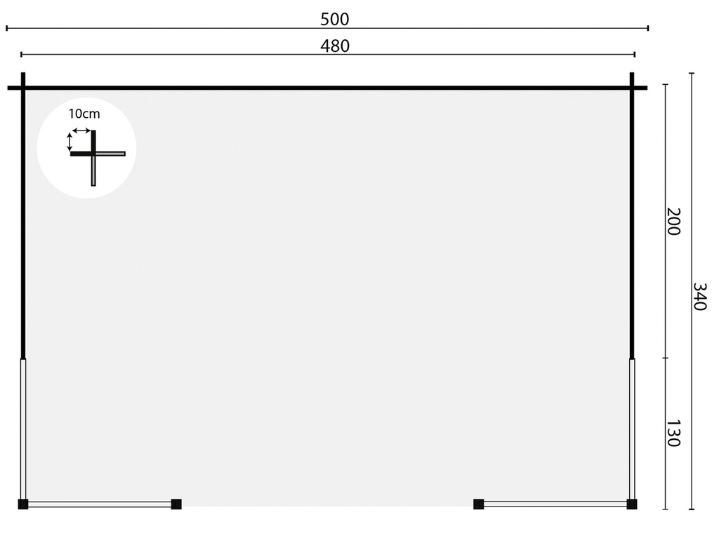 Blokhutprieel 40mm Konstantin Prijs exclusief dakbedekking - dient apart besteld te worden Dakleer: 32,5 m² / Easy-roofing: 30 m² / EPDM: Set 40.9991/20 Afmeting: L500xB350xH222cm 