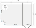 Blokhut - Tuinhuis - Home Office 44mm Helge met aanbouw Prijs exclusief dakbedekking - dient apart besteld te worden Dakleer: 26,5 m² / Easy-roofing: 30 m² / EPDM: Set 40.9991/13 Afmeting: L500xB350xH226cm 