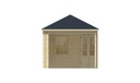 Blokhut - Tuinhuis - Home Office 44mm Olson met overkapping, aanbouw Prijs exclusief dakbedekking - dient apart besteld te worden Dakleer: 46,5 m² / Shingles: 39 m² Afmeting: L300xB705xH292cm 