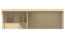 Blokhut - Tuinhuis 40mm Annette met overkapping Prijs exclusief dakbedekking - dient apart besteld te worden Easy-roofing: 40 m² / EPDM: Set 40.9991/19 Afmeting: L700xB400xH233cm 