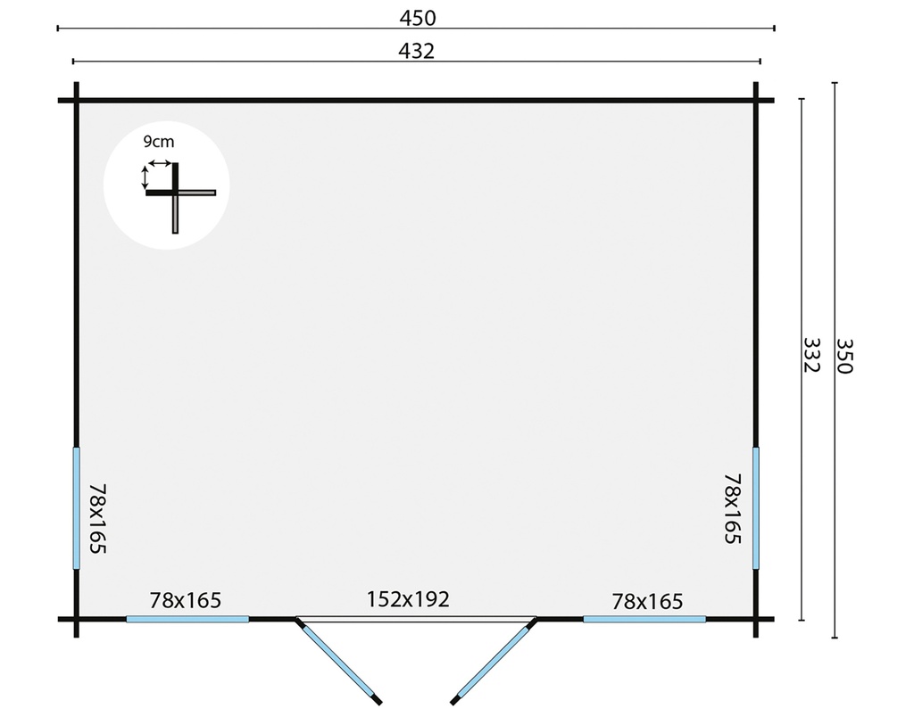 Blokhut - Tuinhuis 28mm Arne Prijs exclusief dakbedekking - dient apart besteld te worden Dakleer: 30 m² / Shingles: 24 m² / Aqua: 28 STK / Profiel: zie tab Afmeting: L350xB450xH264cm 