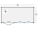 Blokhut - Tuinhuis 40mm Justine Prijs exclusief dakbedekking - dient apart besteld te worden Dakleer: 26,5 m² / Shingles: 21 m² / Aqua: 28 STK / Profiel: zie tab Afmeting: L500xB250xH243cm 