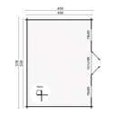 Blokhut - Tuinhuis 40mm Dianne Prijs exclusief dakbedekking - dient apart besteld te worden Dakleer: 40 m² / Shingles: 33 m² / Aqua: 40 STK / Profiel: zie tab Afmeting: L600xB450xH251cm 